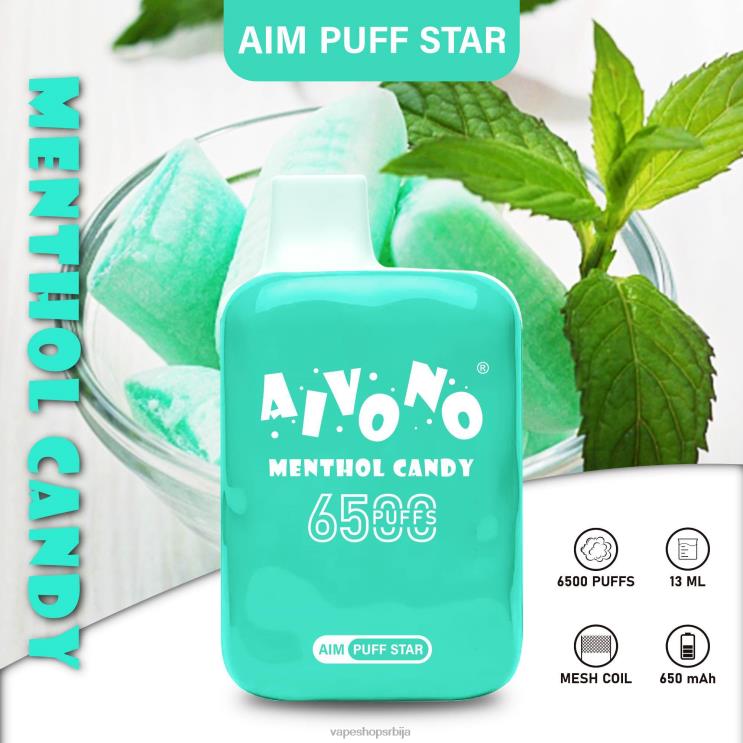 Aivono AIM PUFF STAR 6500 ментол бомбона 008DX295 - Vape Pen