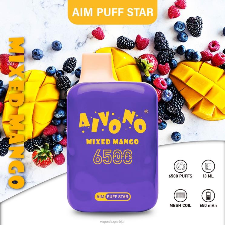 Aivono AIM PUFF STAR 6500 мешани манго 008DX296 - Vape Srbija