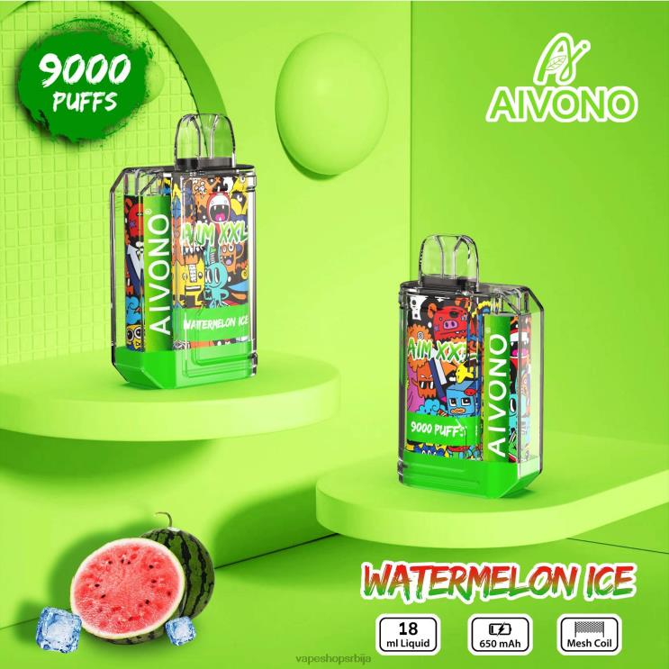Aivono AIM XXL 9000 налепница за уста провидна лед од лубенице 008DX48 - Vape Bez Nikotina