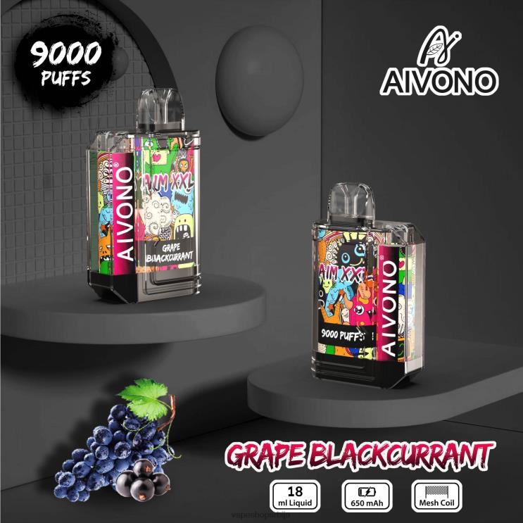 Aivono AIM XXL 9000 налепница за уста провидна грожђе црне рибизле 008DX56 - Vape Srbija