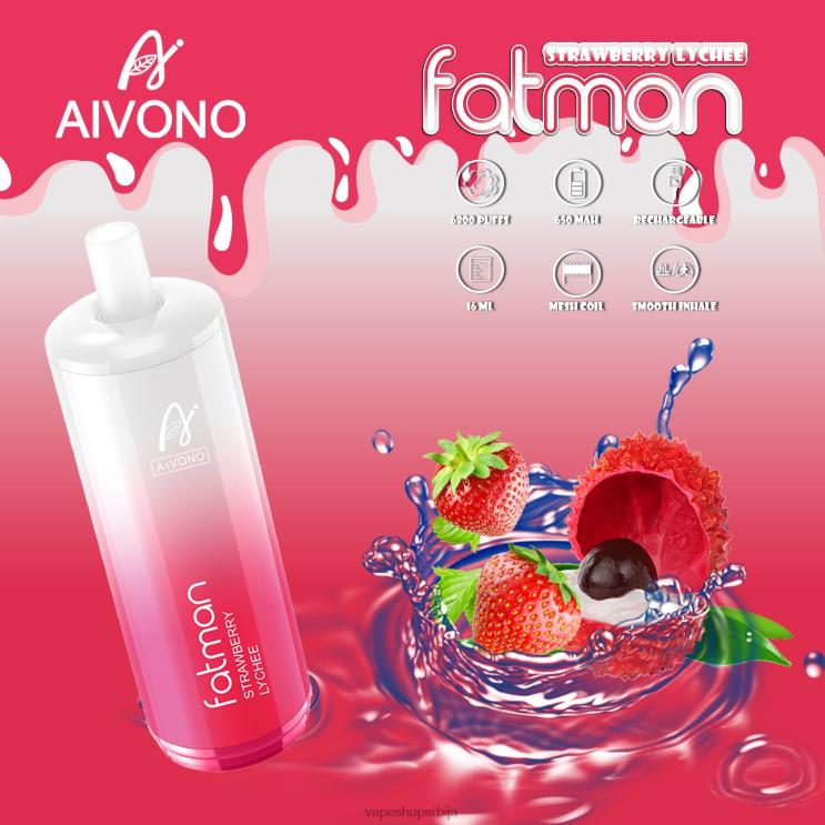 Aivono FATMAN 6800 личи од јагоде 008DX23 - Vape Bez Nikotina