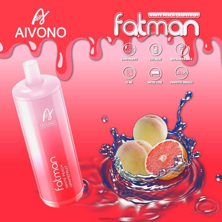 Aivono FATMAN 6800 грејпфрут 008DX25 - Vape Pen
