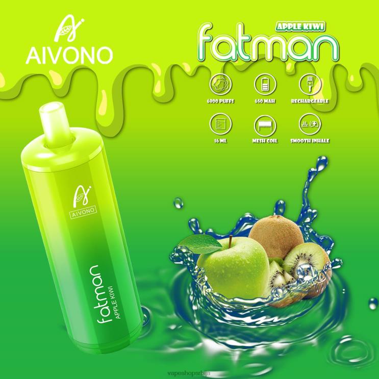Aivono FATMAN 6800 јабука киви 008DX31 - Vape Srbija