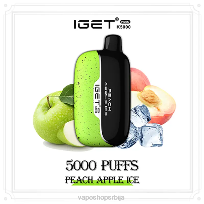 IGET Moon к5000 бресква јабука лед H4NR7 - Salt Vape Srbija