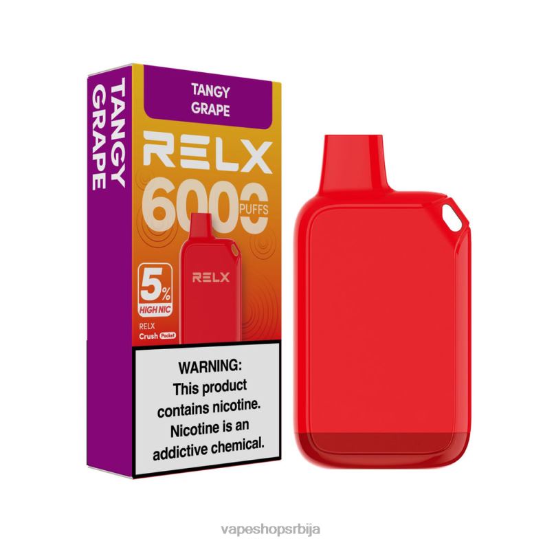 RELX Crush Pocket 6000 5% високи ниц танги грожђе 68LZN27 Salt Vape Srbija