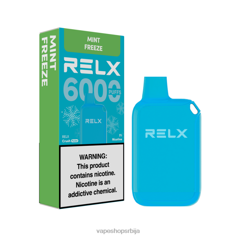 RELX Crush Pocket 6000 ледено замрзавање менте 68LZN12 Salt Vape Srbija