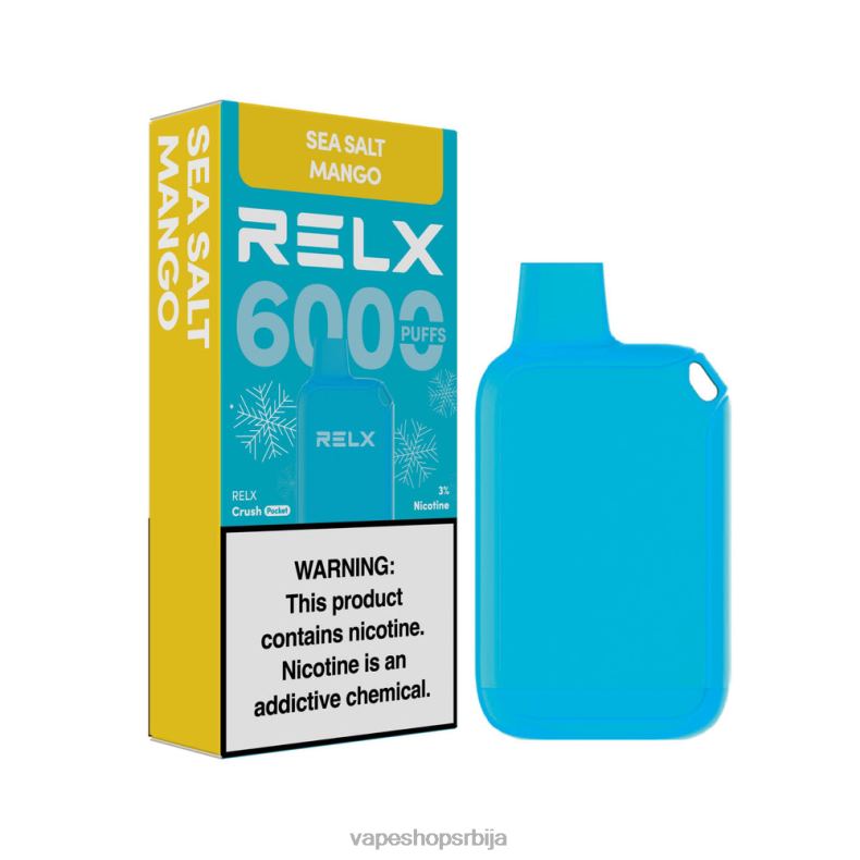RELX Crush Pocket 6000 ледено морска со манго 68LZN13 Vape Bez Nikotina