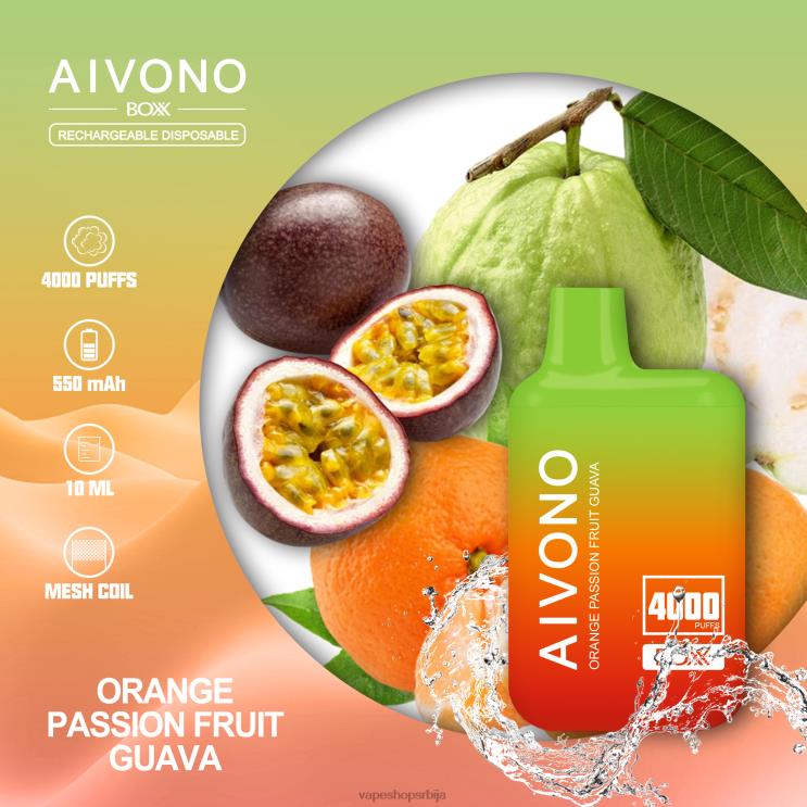 Aivono AIM BOXX 4000 наранџаста маракује гуава 008DX212 - Salt Vape Srbija