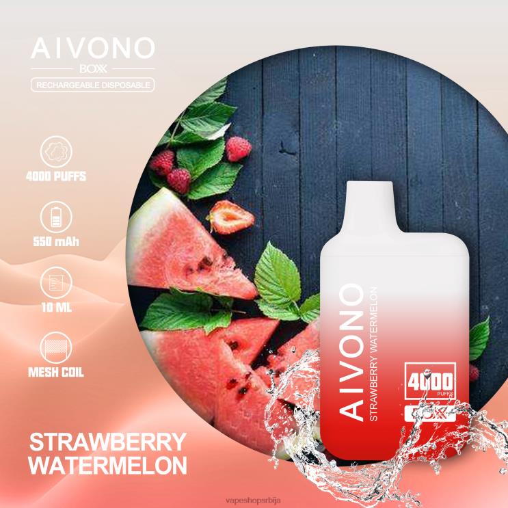 Aivono AIM BOXX 4000 јагода лубеница 008DX214 - Vape Shop Beograd