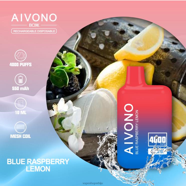 Aivono AIM BOXX 4000 плава малина лимун 008DX217 - Salt Vape Srbija