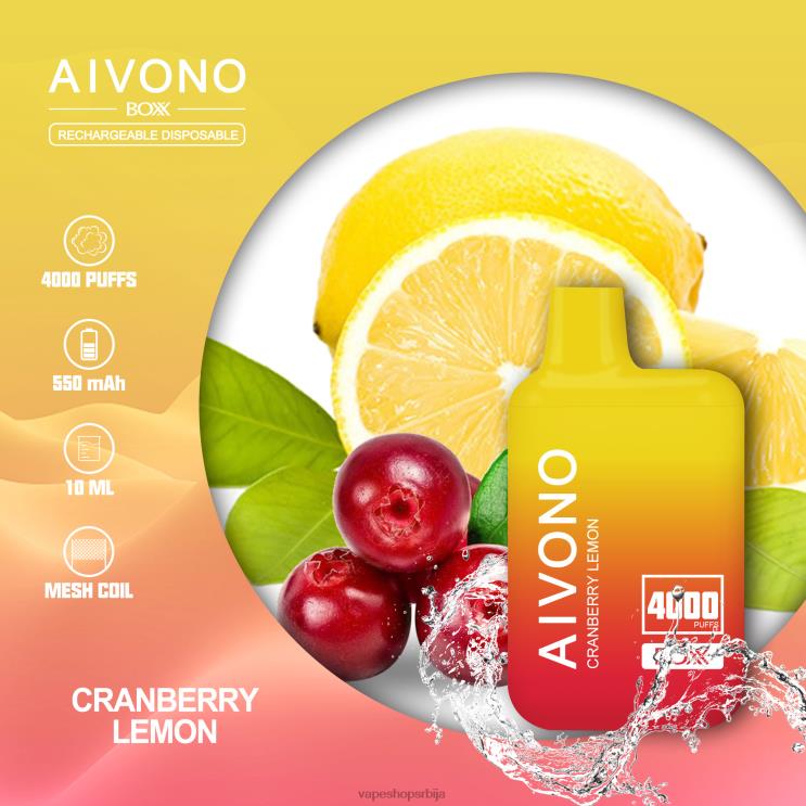Aivono AIM BOXX 4000 лимун од бруснице 008DX218 - Vape Bez Nikotina
