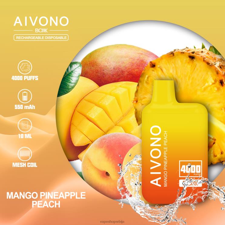 Aivono AIM BOXX 4000 манго ананас бресква 008DX219 - Vape Shop Beograd
