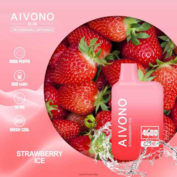 Aivono AIM BOXX 4000 лед од јагоде 008DX226 - Vape Srbija