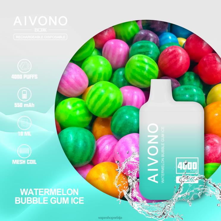 Aivono AIM BOXX 4000 лед жвакаће жваке од лубенице 008DX227 - Salt Vape Srbija