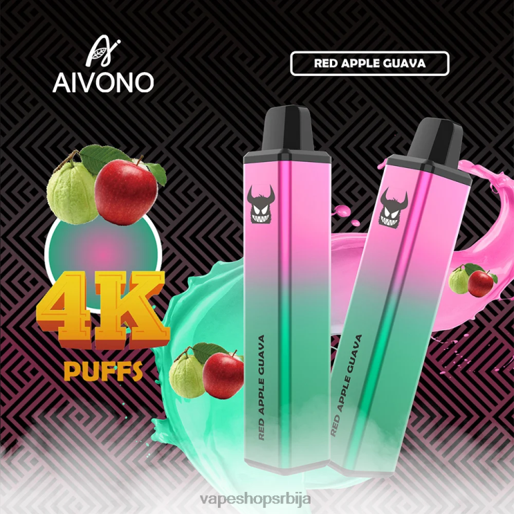 Aivono AIM FREAK 4000 црвена јабука гуава 008DX257 - Salt Vape Srbija