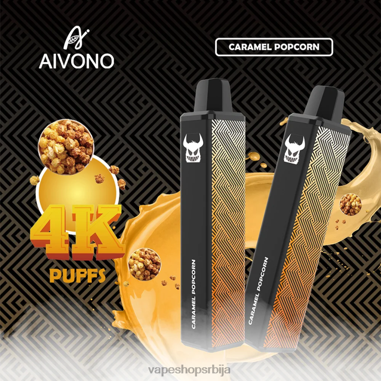 Aivono AIM FREAK 4000 карамел кокице 008DX261 - Vape Srbija