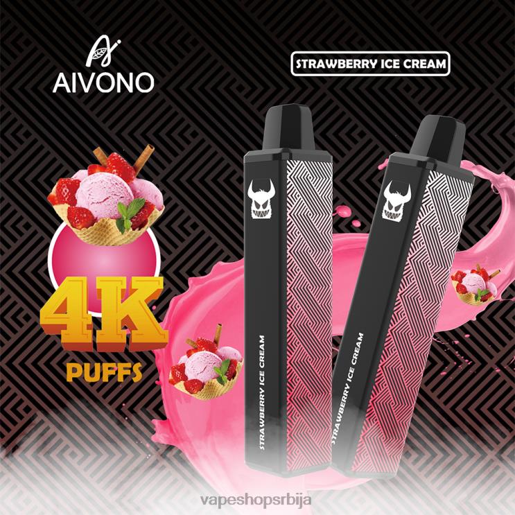 Aivono AIM FREAK 4000 сладолед од јагода 008DX263 - Vape Bez Nikotina