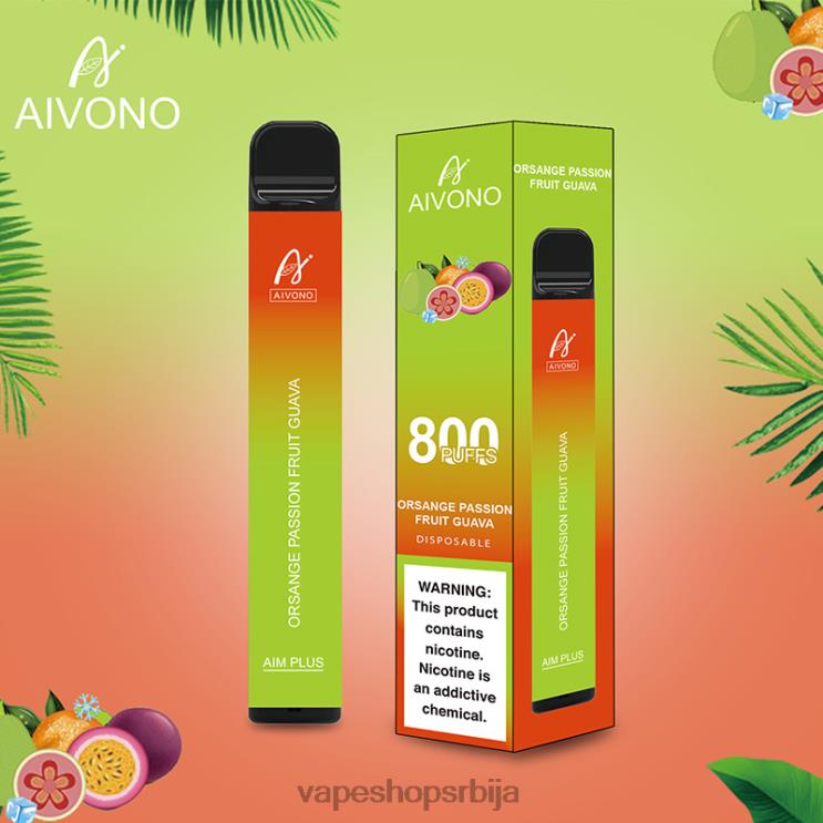 Aivono AIM PLUS 800 наранџаста маракуја гуава 008DX189 - Vape Shop Beograd