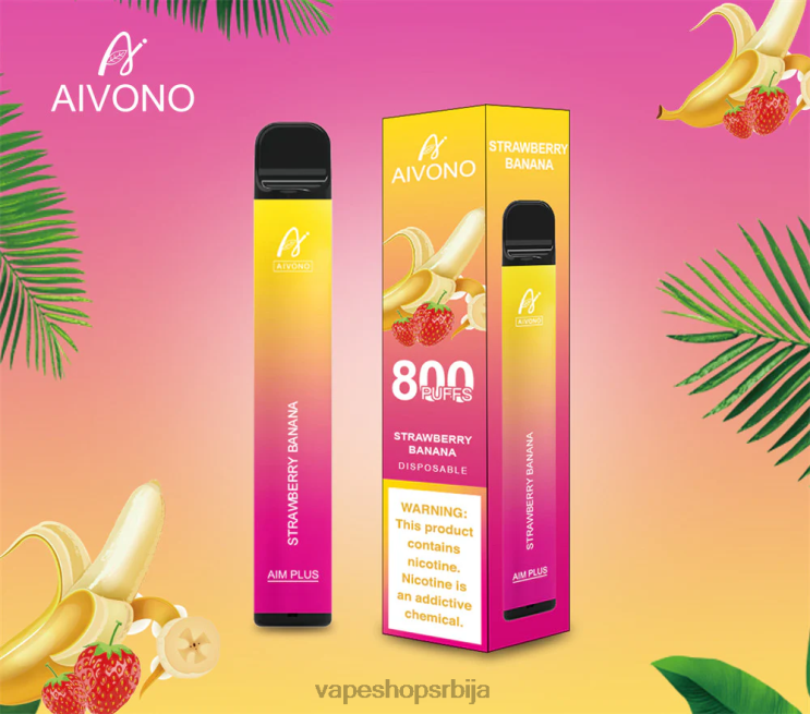 Aivono AIM PLUS 800 јагода банана 008DX192 - Salt Vape Srbija