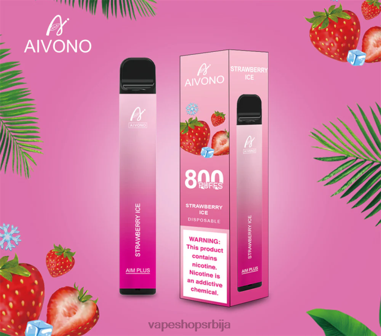 Aivono AIM PLUS 800 лед од јагоде 008DX193 - Vape Bez Nikotina