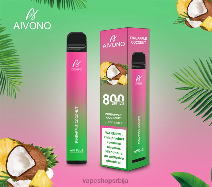 Aivono AIM PLUS 800 ананас кокос 008DX200 - Vape Pen