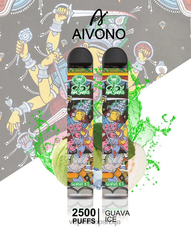 Aivono AIM SNAKE 2500 гуава лед 008DX307 - Salt Vape Srbija