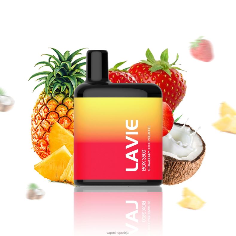 LAVIE BOX 3500 пуффс јагода кокос ананас XLL8F207 - Salt Vape Srbija