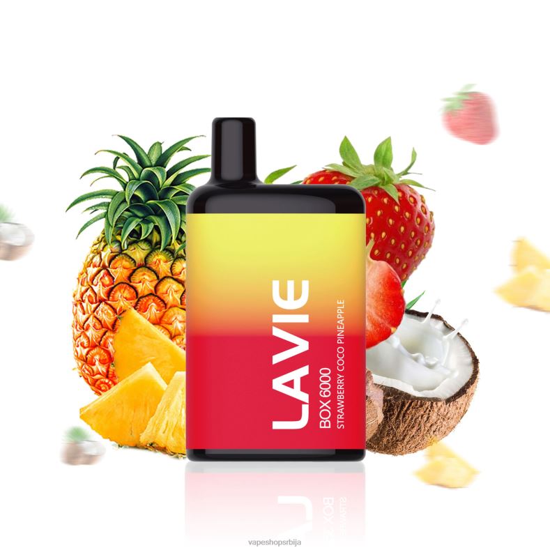 LAVIE BOX 6000 пуффс јагода кокос ананас XLL8F205 - Vape Pen