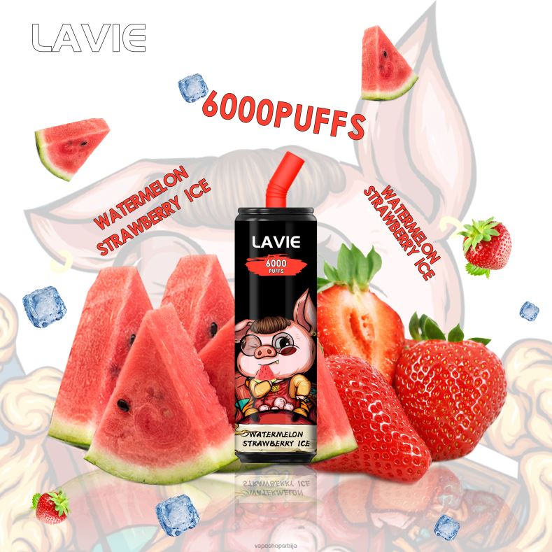 LAVIE Coke BAR 6000 пуффс лубеница јагода лед XLL8F267 - Salt Vape Srbija
