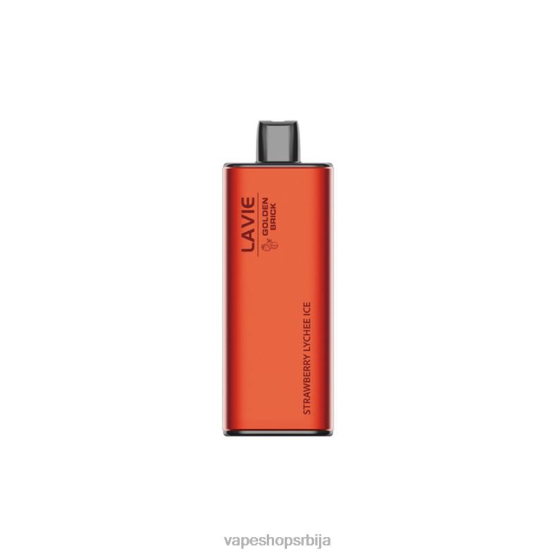 LAVIE GOLDEN BRICK 10000 пуффс јагода личи лед XLL8F67 - Salt Vape Srbija