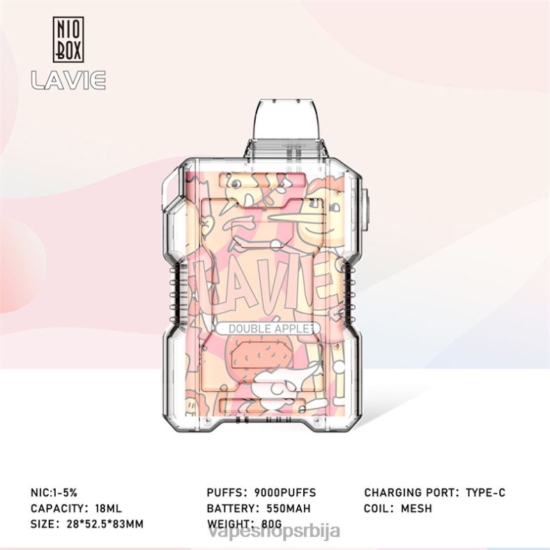 LAVIE NIO BOX 9000 пуффс дупла јабука XLL8F195 - Vape Pen