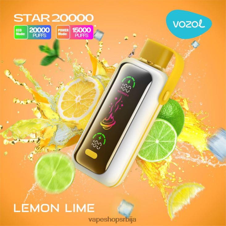 VOZOL STAR 20000 лимун лимете 42P86X11 | Vape Srbija