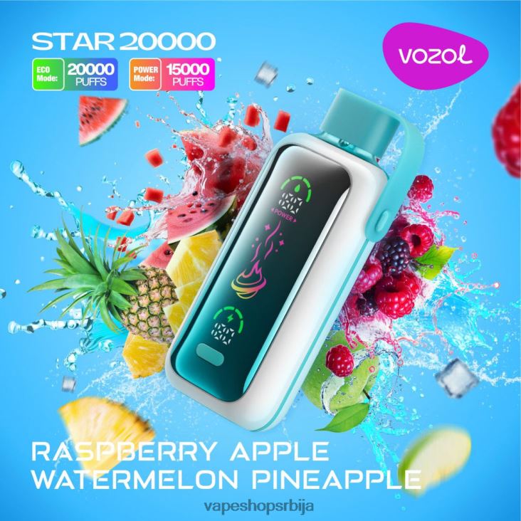 VOZOL STAR 20000 малина јабука лубеница ананас 42P86X18 | Vape Bez Nikotina